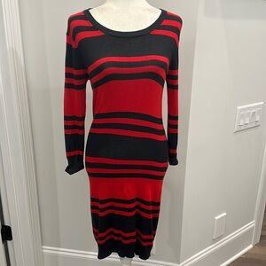 French Connection long sleeve sweater dress with stripes.Size 8